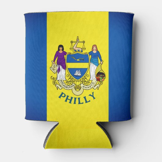 Vlag/Embleem van Philadelphia, PA Blikjeskoeler (Voorkant)