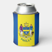 Vlag/Embleem van Philadelphia, PA Blikjeskoeler (Blikje Achterkant)