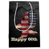 Vlag en Bald Eagle 60th Birthday Medium Cadeauzakje (Voorkant)