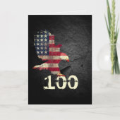 Vlag en Bald Eagle voor 100e verjaardag Kaart (Voorkant)