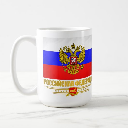 Vlag en embleem van de Russische Federatie Koffiemok (Links)
