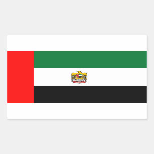 Vlag en embleem van de Verenigde Arabische Emirate Rechthoekige Sticker
