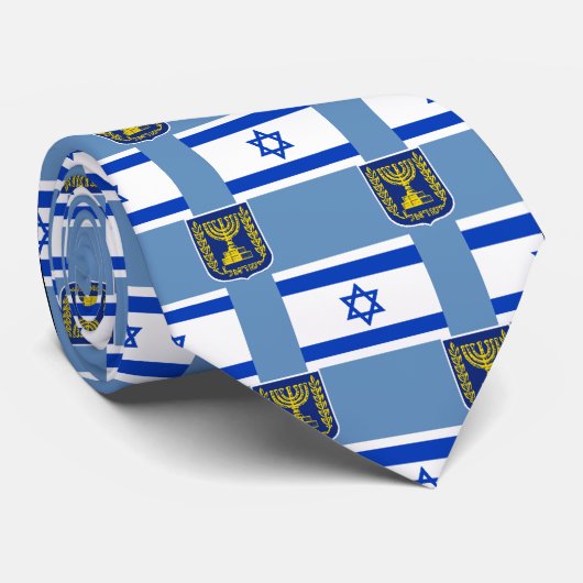 Vlag en embleem van Israël Stropdas (Opgerold)