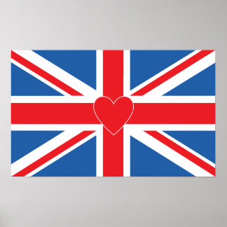 Vlag en hart van de Unie Poster
