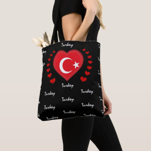 Vlag en hart van Turkije, mode van de Turkse vlag/ Draagtas