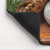 Vlag en honkbal in handschoenen muismat (Hoek)