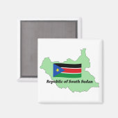 Vlag en kaart Republiek Zuid-Soedan Magnet Magneet (Voorkant / Achterkant)