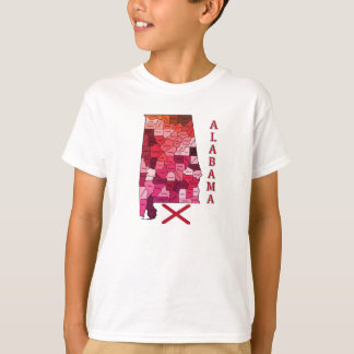 Vlag en kaart van Alabama T-shirt
