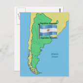 Vlag en kaart van Argentinië (Voorkant / Achterkant)
