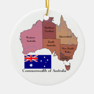 Vlag en kaart van Australië Keramisch Ornament