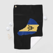 vlag en kaart van Barbados Golfhanddoek (Insitu)