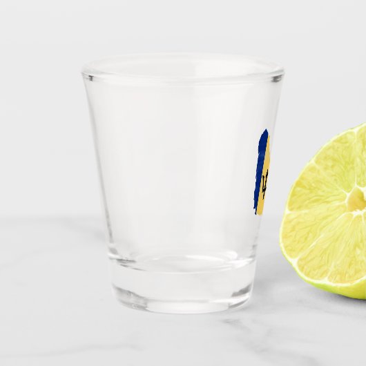 vlag en kaart van Barbados Shot Glas (Links)