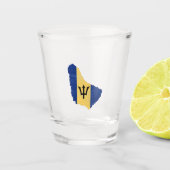 vlag en kaart van Barbados Shot Glas (Voorkant)