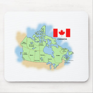 Vlag en kaart van Canada Muismat