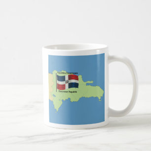 Vlag en kaart van de Dominicaanse Republiek Koffiemok