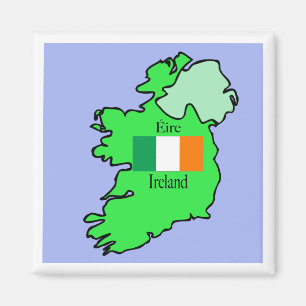 vlag en kaart van de Republiek Ierland Magneet