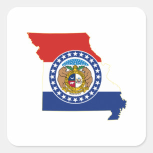 vlag en kaart van de staat Missouri Vierkante Sticker