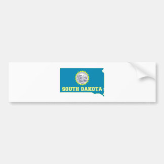 vlag en kaart van de staat Zuid-Dakota Bumpersticker