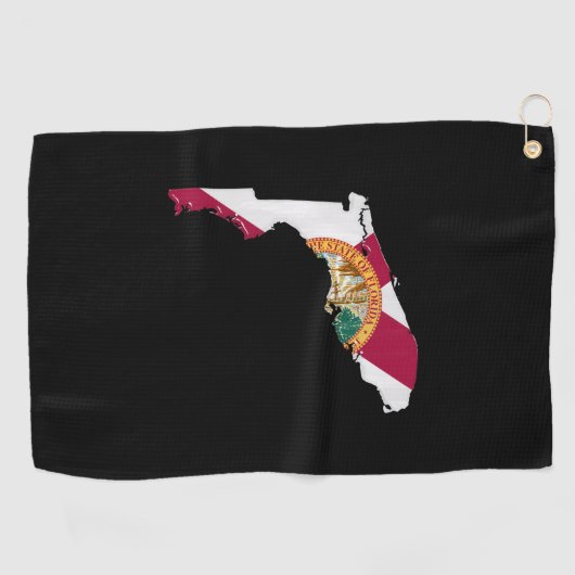 vlag en kaart van Florida Golfhanddoek (Horizontaal)