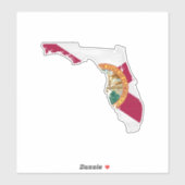 vlag en kaart van Florida Sticker (Vel)