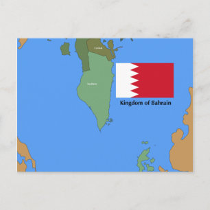 Vlag en kaart van het Koninkrijk Bahrein