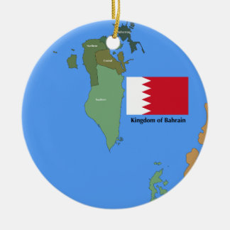 Vlag en kaart van het Koninkrijk Bahrein Keramisch Ornament