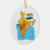 Vlag en kaart van India Keramisch Ornament (Rechts)