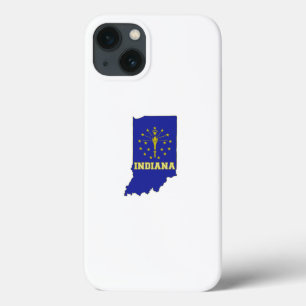 vlag en kaart van Indiana iPhone 13 Hoesje