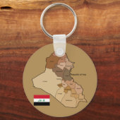 Vlag en kaart van Irak Sleutelhanger (Voorkant)