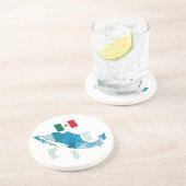 Vlag en kaart van Mexico Zandsteen Onderzetter (Zijkant)