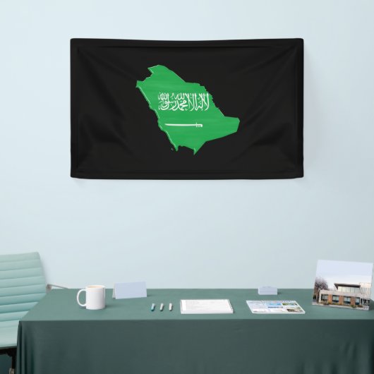 vlag en kaart van Saudi-Arabië Spandoek (Beurs)