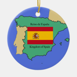 Vlag en kaart van Spanje Keramisch Ornament