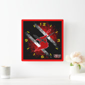 Vlag en kaart van Trinidad en Tobago Vierkante Klok (Huis)