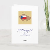 Vlag en kaart van Tsjechië Bedankt Card (Achterkant)
