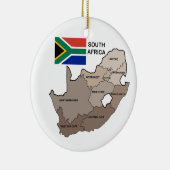 Vlag en kaart van Zuid-Afrika Keramisch Ornament (Rechts)