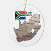 Vlag en kaart van Zuid-Afrika Keramisch Ornament (Links)