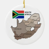 Vlag en kaart van Zuid-Afrika Keramisch Ornament (Achterkant)