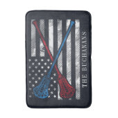  vlag en lacrosse vleermuizen op maat badmat (Voorkant Verticaal)
