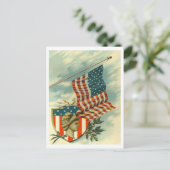 Vlag en Lady Liberty Briefkaart (Staand voorkant)