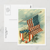 Vlag en Lady Liberty Briefkaart (Voorkant / Achterkant)