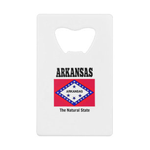 Vlag en motto van Arkansas Kredietkaart Flessenopener