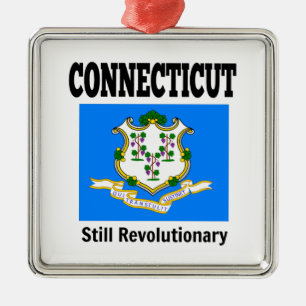 Vlag en motto van de Connecticut Metalen Ornament