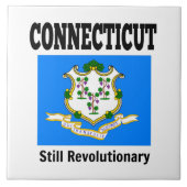 Vlag en motto van de Connecticut Tegeltje (Voorkant)