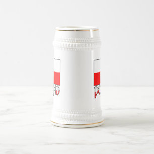 Vlag en naam van Polen Bierpul