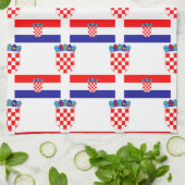 Vlag en rest van Kroatië Theedoek (Gevouwen)