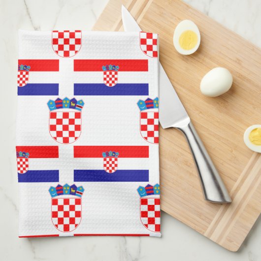 Vlag en rest van Kroatië Theedoek (Quarter Fold)