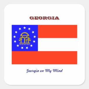 Vlag en slogan van Georgia Vierkante Sticker