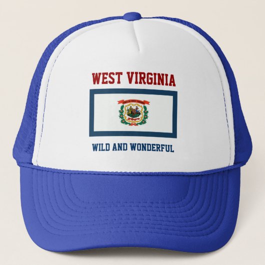 Vlag en slogan van West Virginia Trucker Pet (Voorkant)