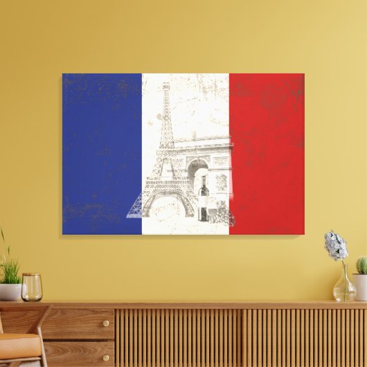 Vlag en symbolen van Frankrijk ID156 Canvas Afdruk (Insitu (Woonkamer))