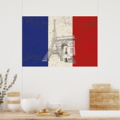 Vlag en symbolen van Frankrijk ID156 Poster (Keuken)